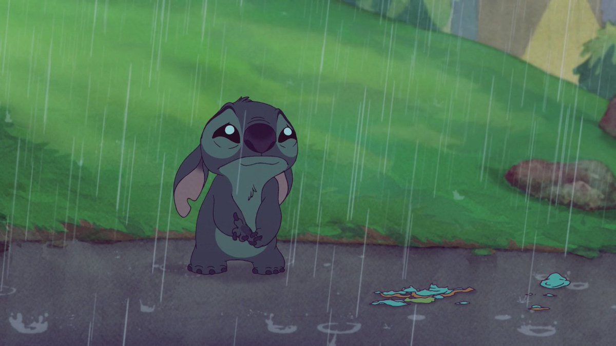 Стич грустный рисунок