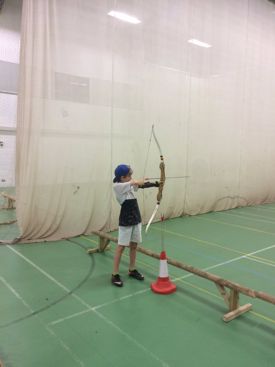 AwbridgePrimary's tweet image. Archery! (Thankfully indoors)