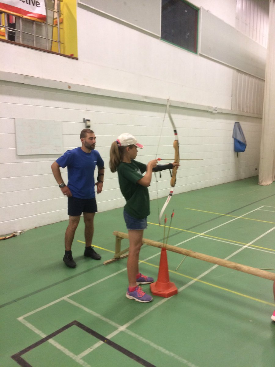 AwbridgePrimary's tweet image. Archery! (Thankfully indoors)