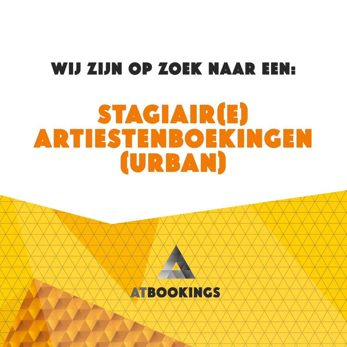 Wij zijn op zoek naar een Stagiair(e) Artiestenboekingen (Urban)! Delen mag! Meer info: bit.ly/2tsuM8E #vacature #stage