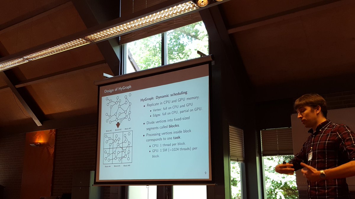AIosup's tweet photo. Stijn Heldens elaborates on meeting load balancing challenges by dynamic scheduling across CPUs+GPUs. @LargeResearch at #CompSys2017 https://t.co/QyW1zs8VX9