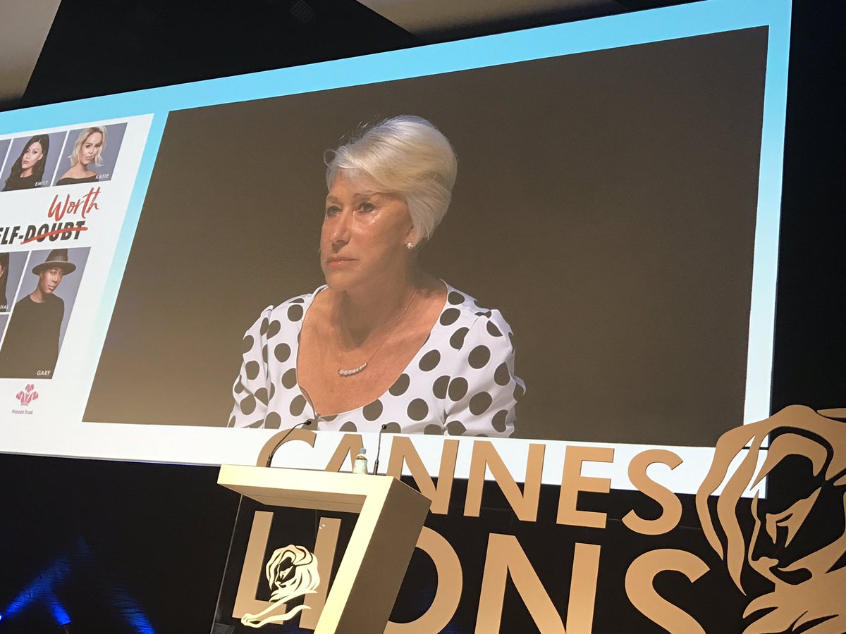 Lovely Dame Helen Mirren thanking L'Oréal for the celebration of diversity in beauty from age to background &amp; personality #canneslions2017
