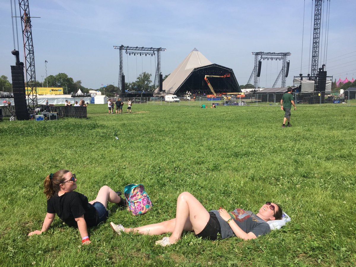 Twitter at #Glastonbury2017
@glastofest for news / updates
<a href="/glastolive/">Glastonbury Live</a> for constant pics from around site
<a href="/glastoinfo/">GlastoInfo</a> if you have a question