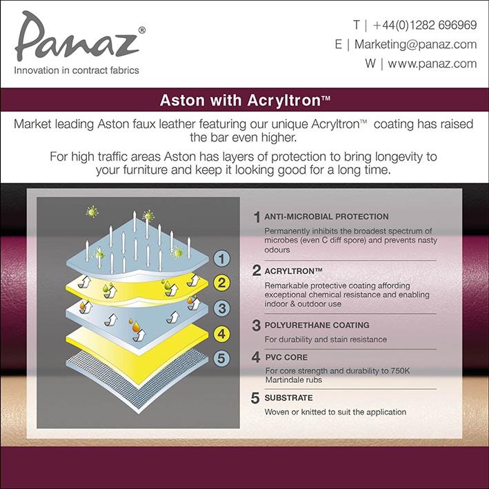 PanazFabrics's tweet photo. Aston with Acryltron - Our unique 5-layer construction ensures market leading protection and durability. Now suitable for outdoor use. https://t.co/OufWUigsXc