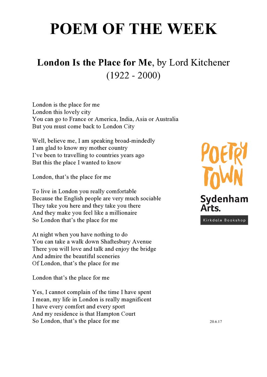 A Poetry Town On Twitter Our Poem Of The Week London Is The