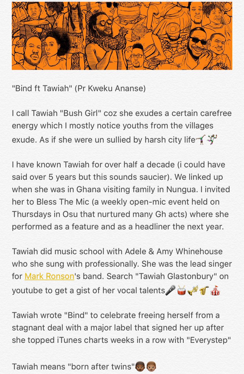 wanlov's tweet photo. Trk 19 "Bind ft @TawiahMusic " is๐๐ฝ๐๐พmiddle fingers to record labels that waste talent #OrangeCard #FruitopianRaps๐๐ค https://t.co/wfKGWCaFDE https://t.co/Wcib6ZBggy
