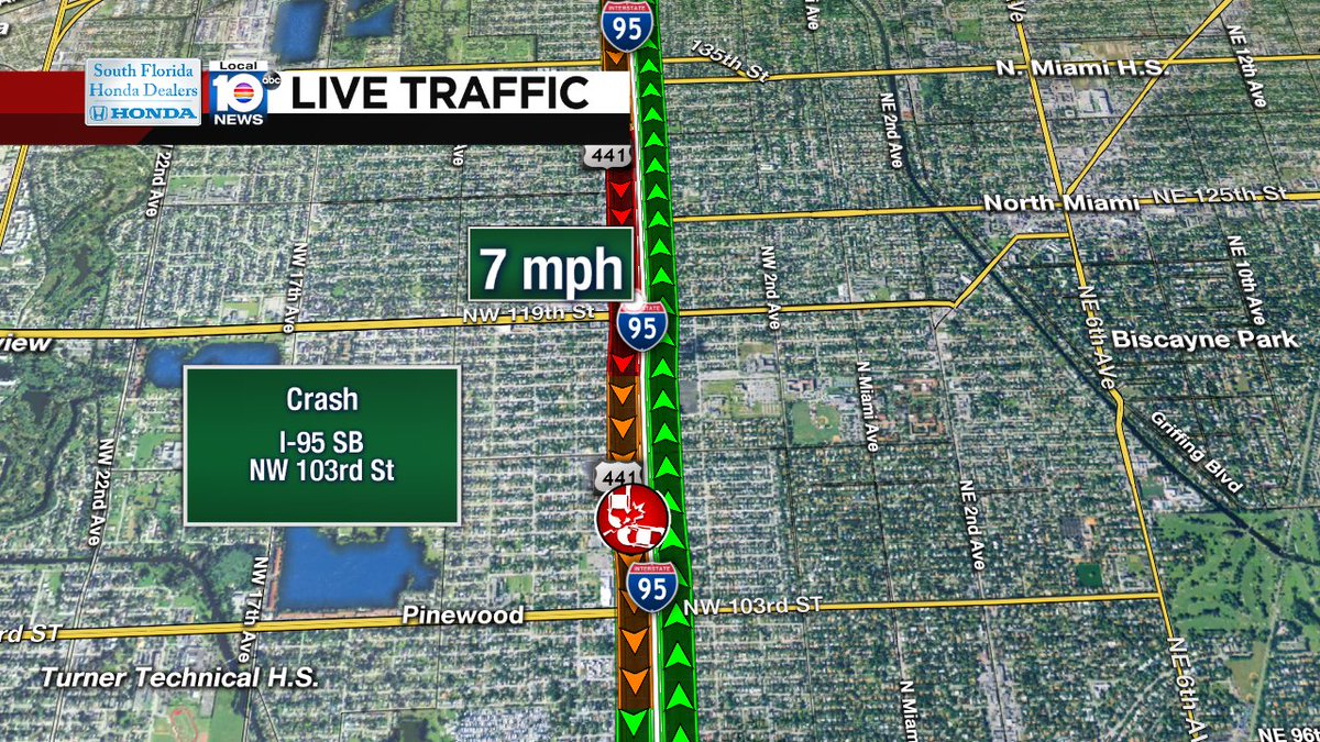 Crash on I-95 SB Express at NW 103rd St #traffic https://t.co/4KLtSiprqG