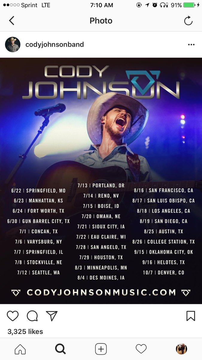 _MEMcKay_'s tweet photo. Anyone wanna road trip to wherever Eau Claire, WI is on July 22nd?!? #CoJoNation #ComeToMichigan #CoJoIsBae ๐๐ถโค๏ธ @CodyJohnsonBand https://t.co/srTEhJp7HU