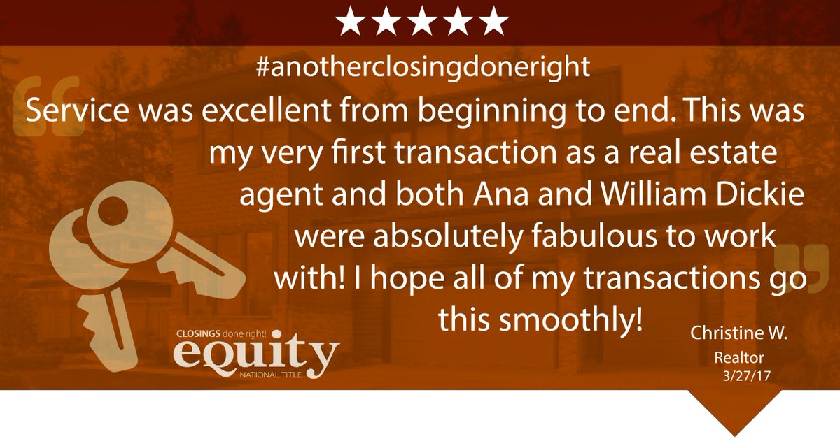 EquityNational's tweet photo. #anotherclosingdoneright #realtortestimonial https://t.co/5fGnUzafkg