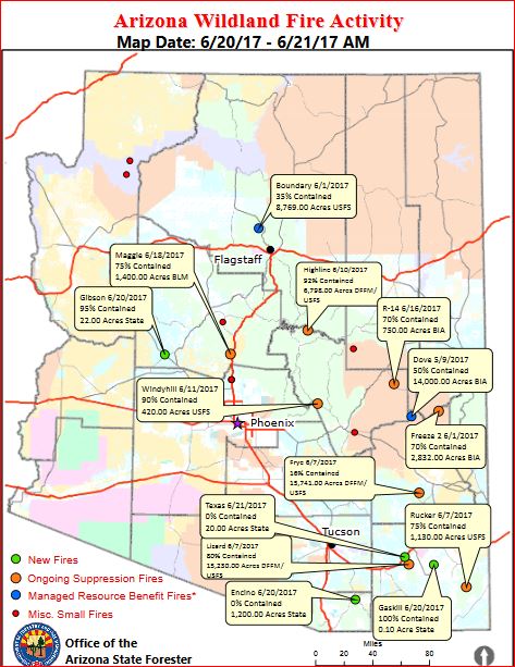 CCFirenIncident's tweet photo. #ArizonaWildlandFireActivity #ArizonaStateForester #AzFire Map Date: 6/20/17 - 6/21/17 AM https://t.co/Pr2If1Uiiq