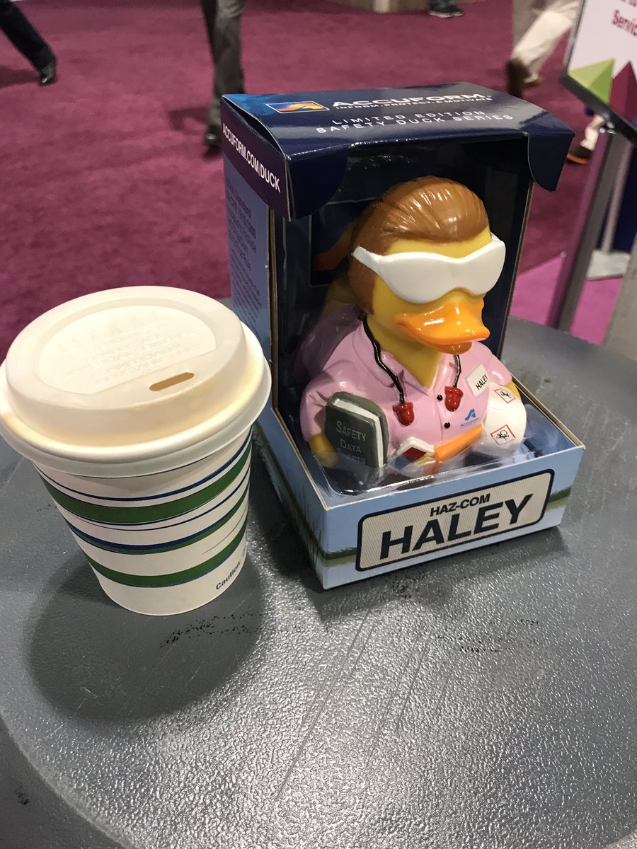 AccuformDucks's tweet photo. I'm bigger than the coffee cups found in aisle 1100. Stop by Accuform booth 604 to grab a duck! #ASSE2017 https://t.co/MsGD4PYS6a