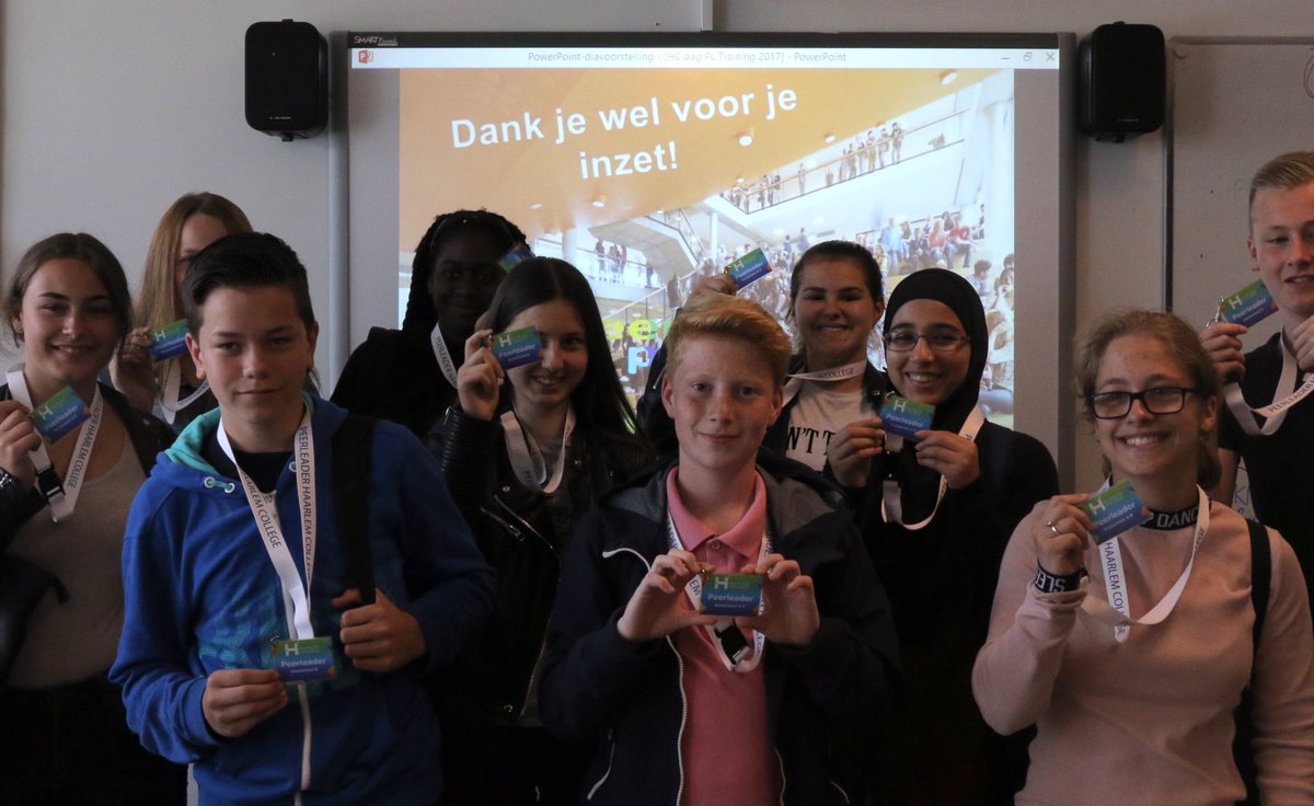 Ook de laatste groep PeerLeaders sluit training #Peer2Peer glansrijk af! Alle nieuwe brugklassers na de zomer een 'maatje' <a href="/HaarlemCollege2/">Haarlem College</a>