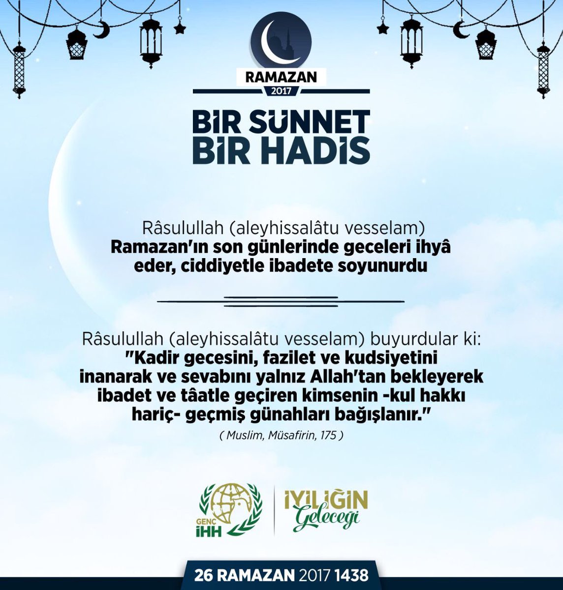 "Bir Sünnet, Bir Hadis"

| 26 Ramazan 1438 |