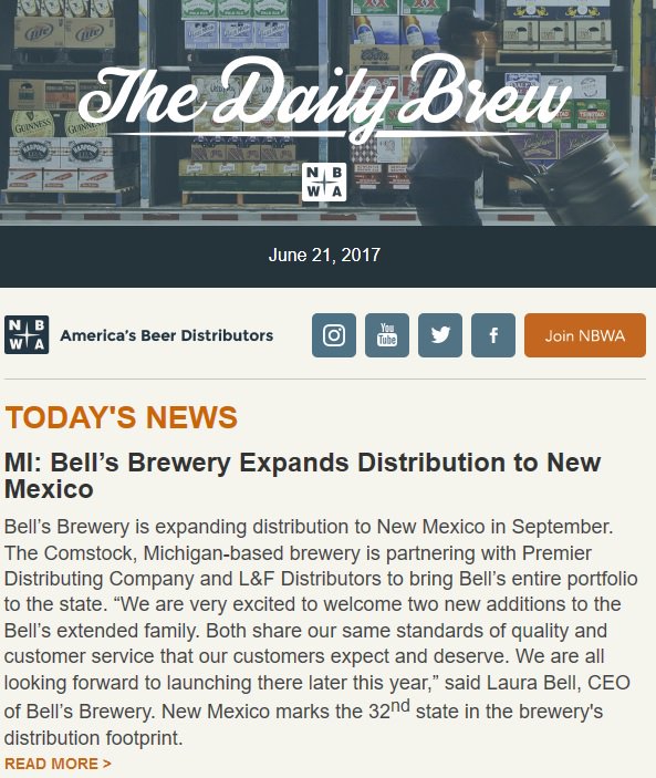 NBWA's tweet image. Check out the latest #beer industry news in today's #DailyBrew! bit.ly/2sqocAY | Subscribe @ bit.ly/NBWADB