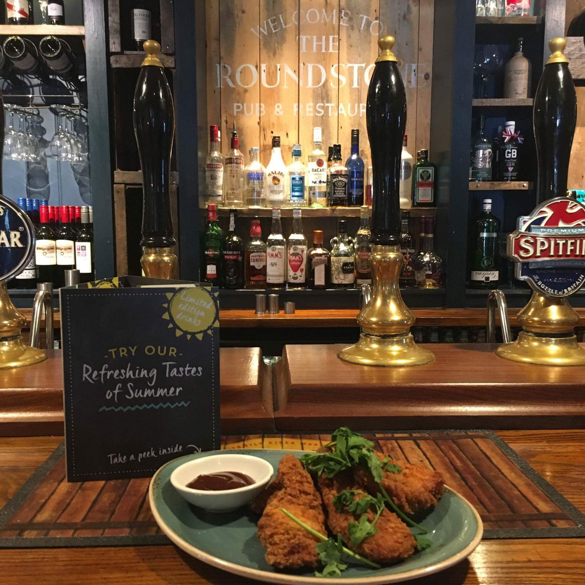 TheRoundstone's tweet photo. Team trying our new #tasteofsummer menu at the roundstone. On our way to #sugm  @dw1lson https://t.co/3DmF2fszgC
