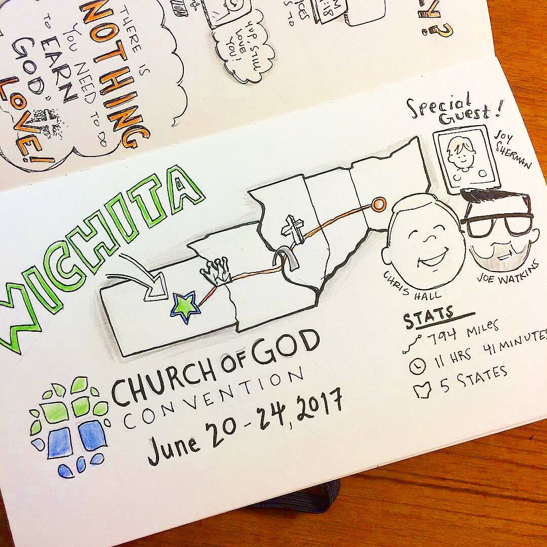 RevChrisHall's tweet photo. When @noggingrande documents your trip to #chogcon in #sketchnote form it makes you feel like you're accomplished. @ChoGMinistries https://t.co/lORTcCnUKA