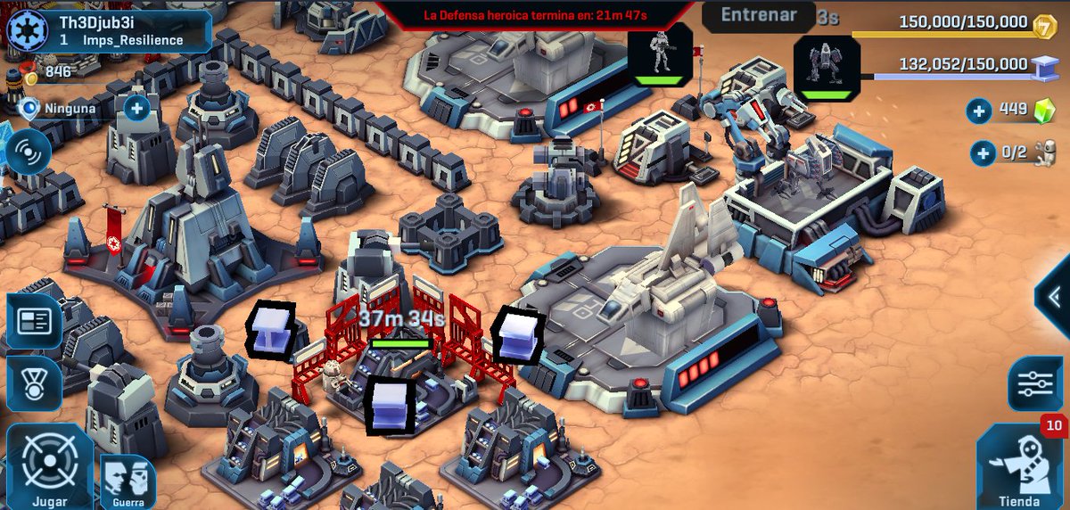 TH3DJUB3I's tweet photo. #SWCommandeReeboot: Estandarizando la base a nivel 4 hasta que se haga necesario subir el HQ a nivel 5 🤓 #RoadToSWF https://t.co/dBFUXYYTMa