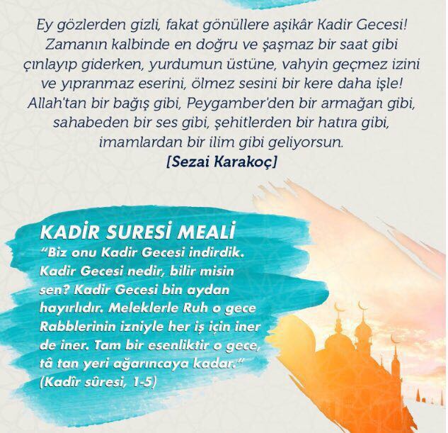 TugvaDlkdrgl's tweet photo. Rahmet mağfiret ve bereket gecesi olan #KadirGecemiz  mübarek olsun..
@TugvaDlkdrgl @onikisubattugva @tugvaTR @tugvamaras @ https://t.co/paUTAGhkUU