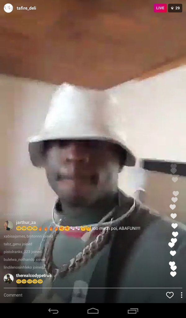 MbeneSihle's tweet photo. When @TaFire Went Live Bruuh _ On Insta And Dropped His Dope Ass Hit ๐๐๐ #Abafun https://t.co/FH7OdzxHuW