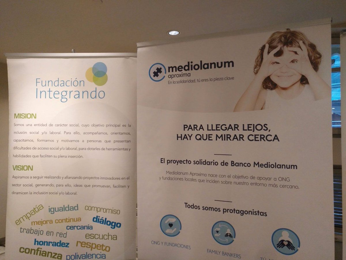 Hoy la Fundación Integrando está en Motivadores Tour de <a href="/bancomediolanum/">Banco Mediolanum</a>.
¡No te olvides de tu pulsera solidaria!