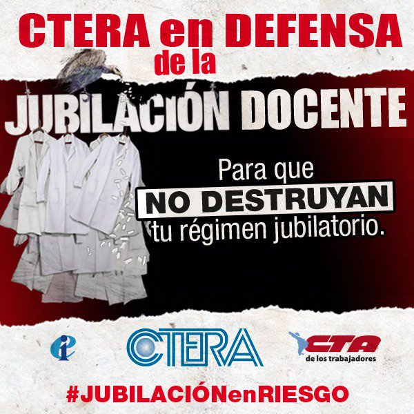 FabioGelsi's tweet photo. #JUBILACIÓNenRIESGO
#PorUnaJubilaciónDIGNA 
CTERA en defensa de la Jubilación https://t.co/qYlkOHPZ9V