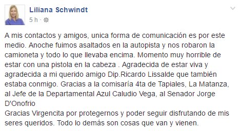 SofiaVannelli's tweet photo. OTRO CASO DE #INSEGURIDAD. Nuestra solidaridad con @LiliDeOlavarria y @RicardoLissalde. https://t.co/9Ksd4KXHiO