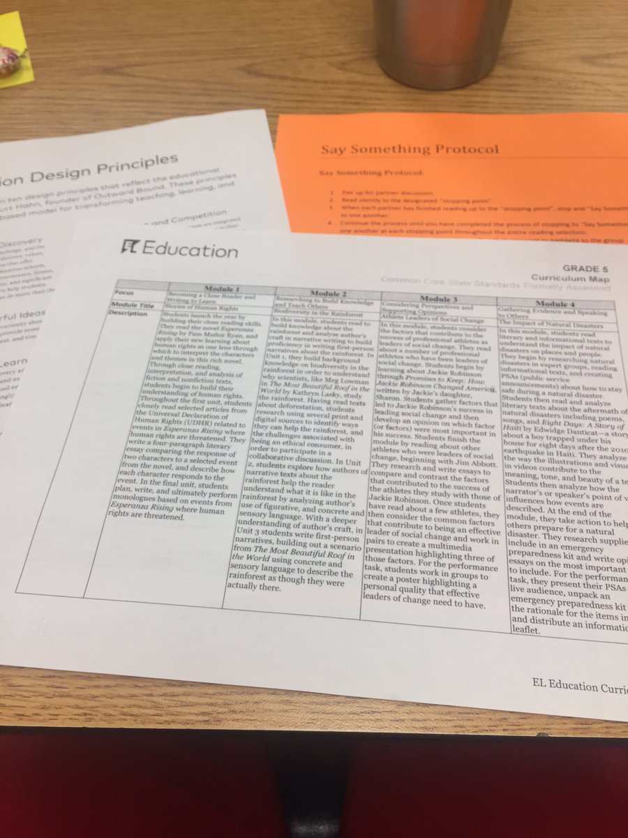 S_MBurnett's tweet photo. Looking forward to learning about the new 5th grade ELA material! @COBB_ELA @ELeducation #EdChatEL #cobbela https://t.co/lD6nNA6Va6