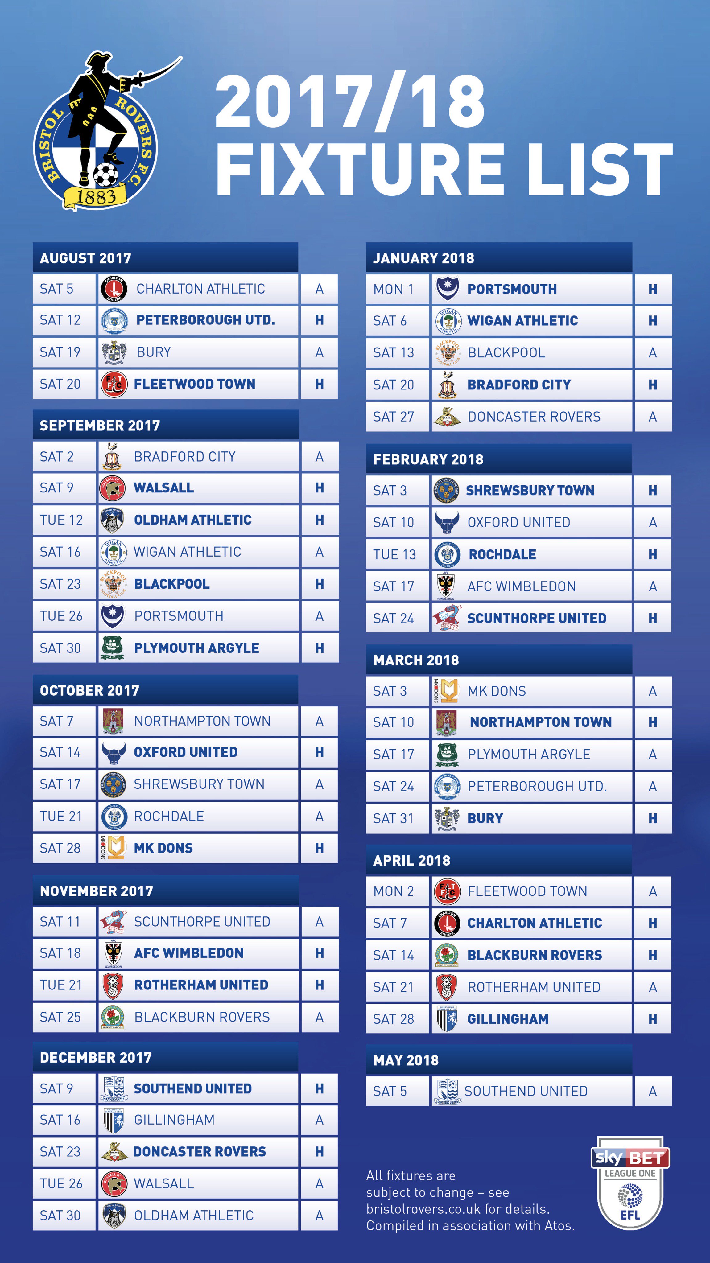 Bristol rovers fixtures deals