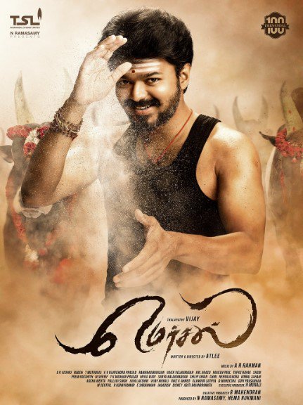 ActorVijayFP's tweet photo. Here we go ! First Look Of #TSL100 #MERSAL #HBDMERSALVIJAY 😍 https://t.co/2l8EzlPjtw