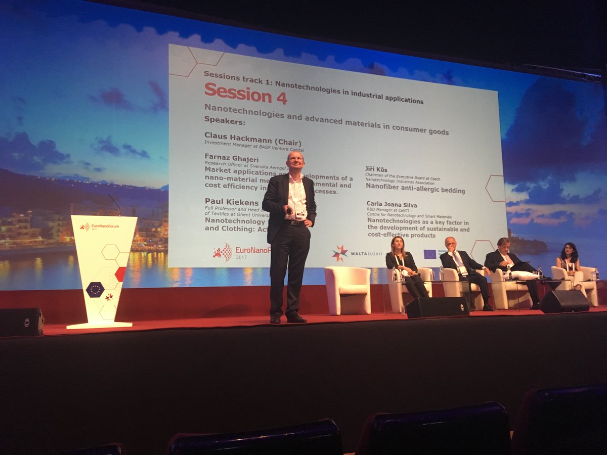 Session 4: Claus Hackmann from <a href="/BASF/">BASF</a> on future consumer goods awaiting for us in the future thanks to #Nanotech at #ENF_2017 !