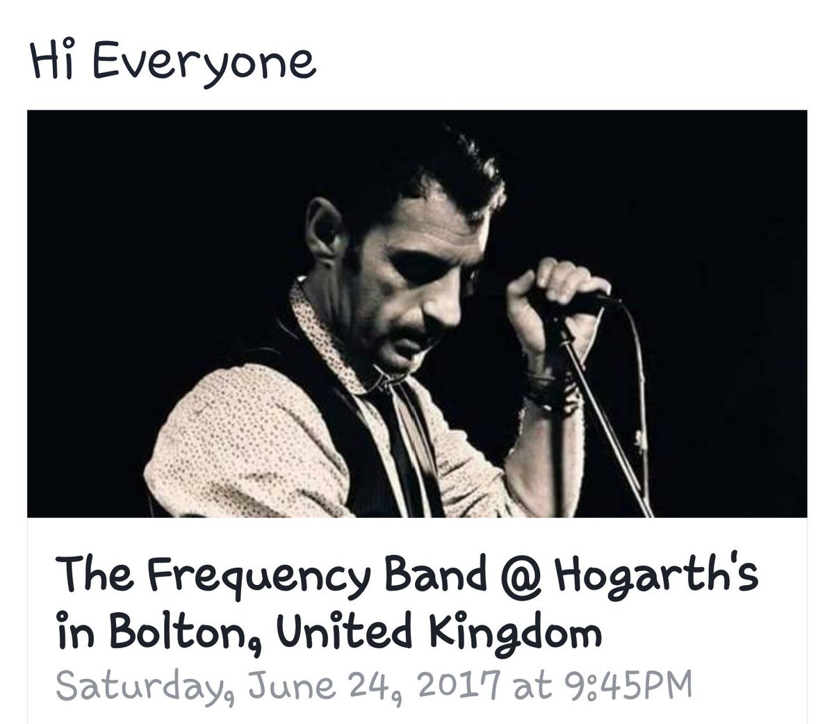 #hogarthsbolton looking foward to this band who played at Darwen Live get there to support them &amp; listen to some great music