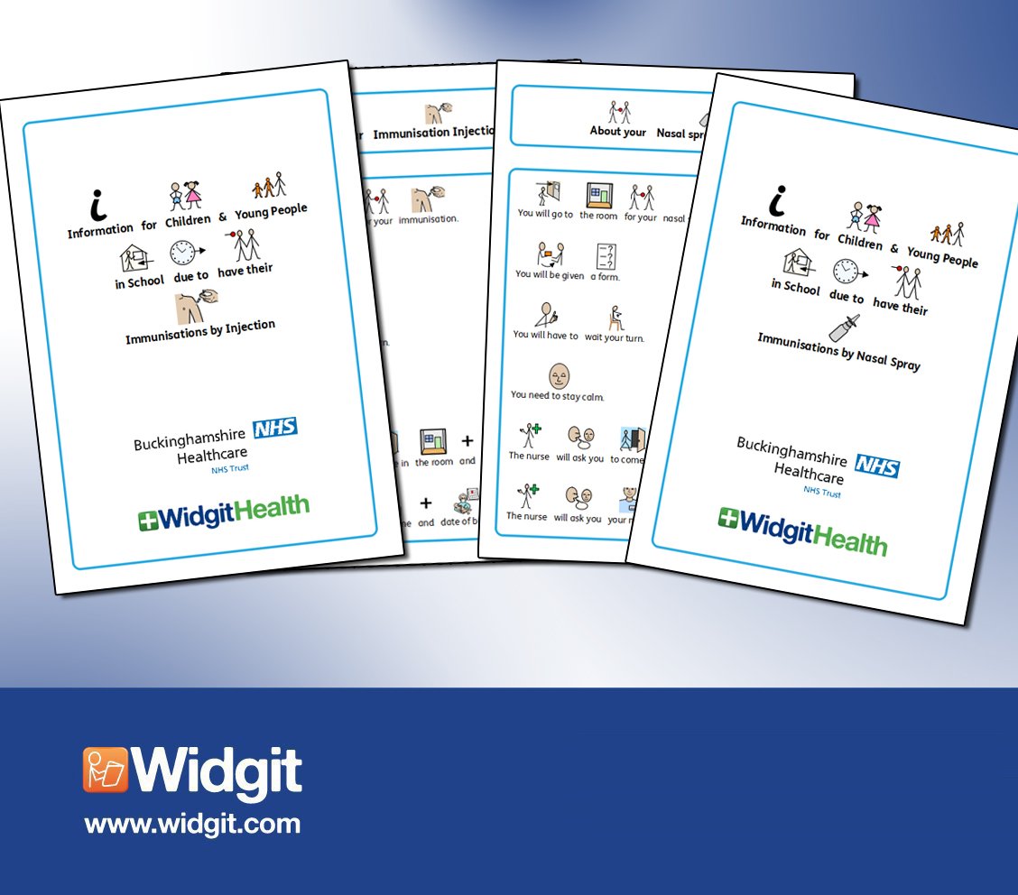 WidgitHealth's tweet photo. What happens when a child receives an immunisation by injection or nasal spray supported by Widgit Symbols: https://t.co/D0TMW7e4Rl https://t.co/PWo6l6wEbO