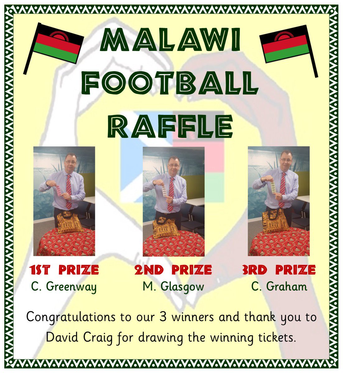 Congratulations to our 3 winners of our football raffle, all winners will be contacted to arrange to collect their prize.