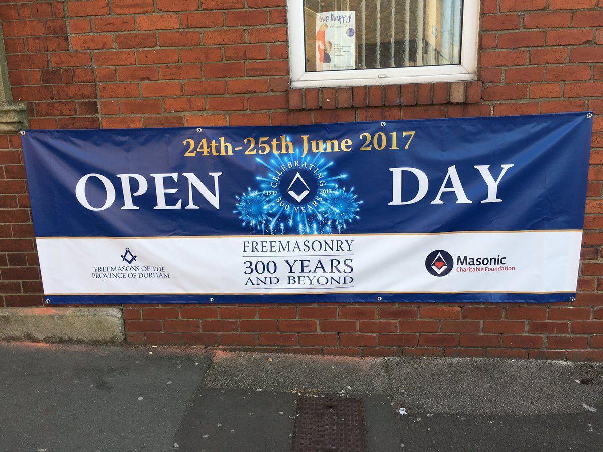 Come and join us celebrate 300 years of freemasonry 24th &amp; 25th June <a href="/PGLDurham/">Durham Freemasons</a>