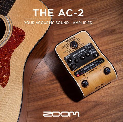 Amplify your acoustic sound with the #ZoomAC2. AC-2 automatically rebuilds tone lost through acoustic pickups,making it perfect for live use