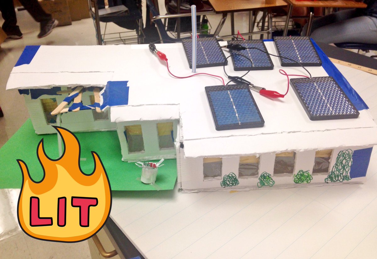 BessDahmash's tweet photo. Check out our sweet solar house! #hcpsSTEM @hcpssmithms @MrHickeysWife @karenkemp10 https://t.co/874WQ3cePQ