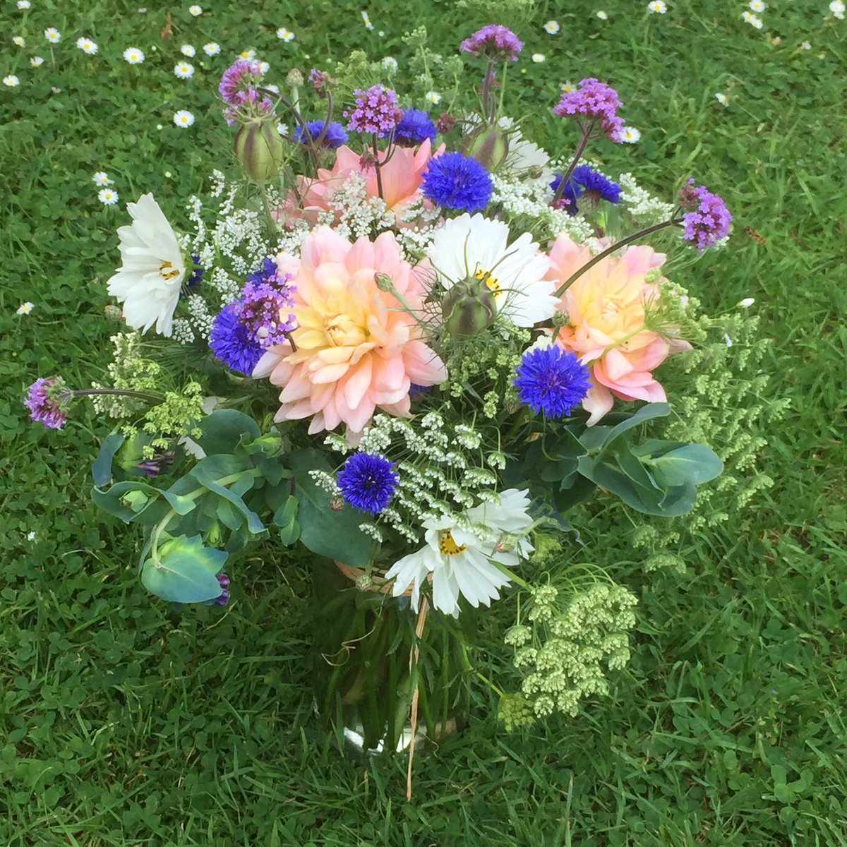 Today's lonely bouquet celebrating #britishflowersweek left in secret location in Bedford. #finderskeepers #farmflowers #grownnotflown