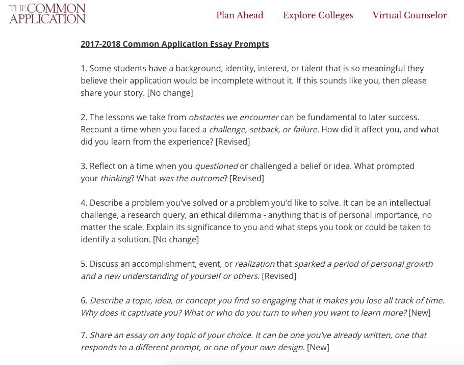 IHHS_Counselors's tweet photo. Class of 2018: Assistance on your college essay is available this summer! #commonapplication #appointmentrequired #2018 https://t.co/tycdF9ZLbi