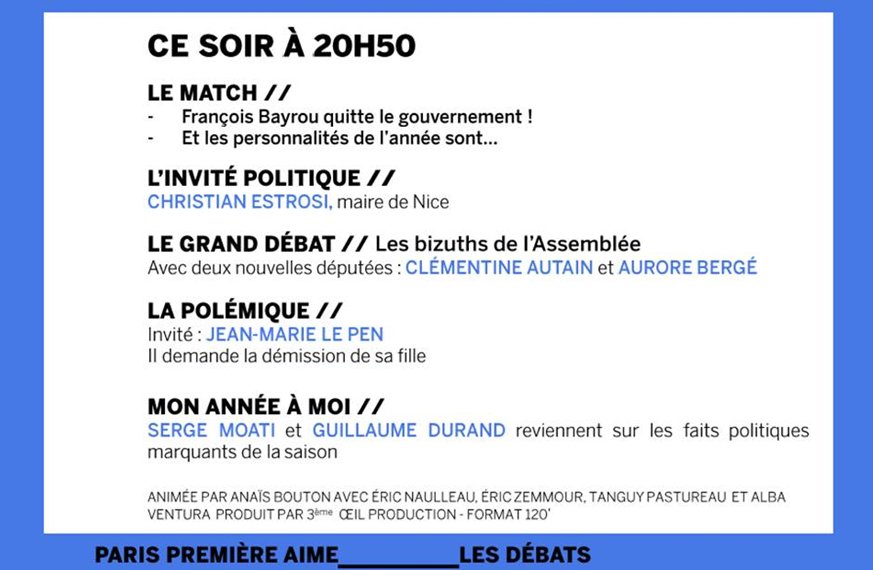 ParisPremiere's tweet photo. Ce soir #ZENPP la dernière de la saison !
RDV à 20:50 https://t.co/gMpv0L7nI2
