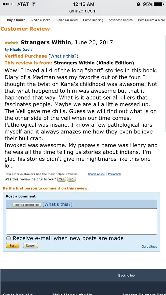 jeremi1986's tweet photo. #Review #StrangersWithin
"Wow! Loved all 4 stories."
#horror #suspense #paranormal #iartg #NRRTG #amazon #book
https://t.co/thgDSF6ZLV https://t.co/ScIi1xO9Pg