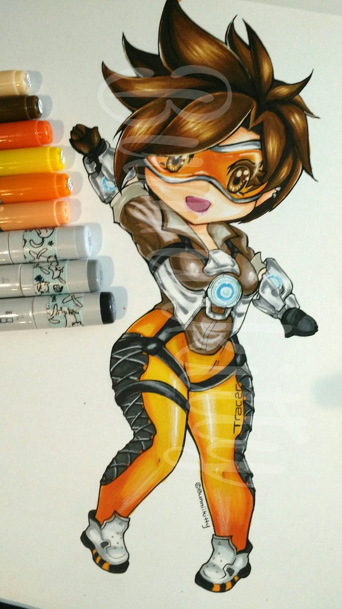 Bunniikitty My Tracer Baby From Over Watch Overwatch Tracer Tracerfanart Cute Kawaii Chibi Anime Adorable Cutechibi