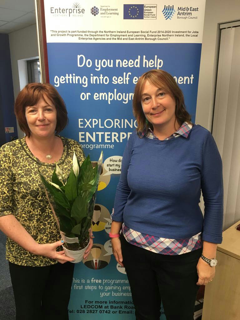 ledcomltd's tweet photo. EE3P participant Adele, called with a beautiful thank you gift, we wish her well in the new job #freshstartni @mea_bc @EnterpriseNI https://t.co/SIhTTN9nmZ
