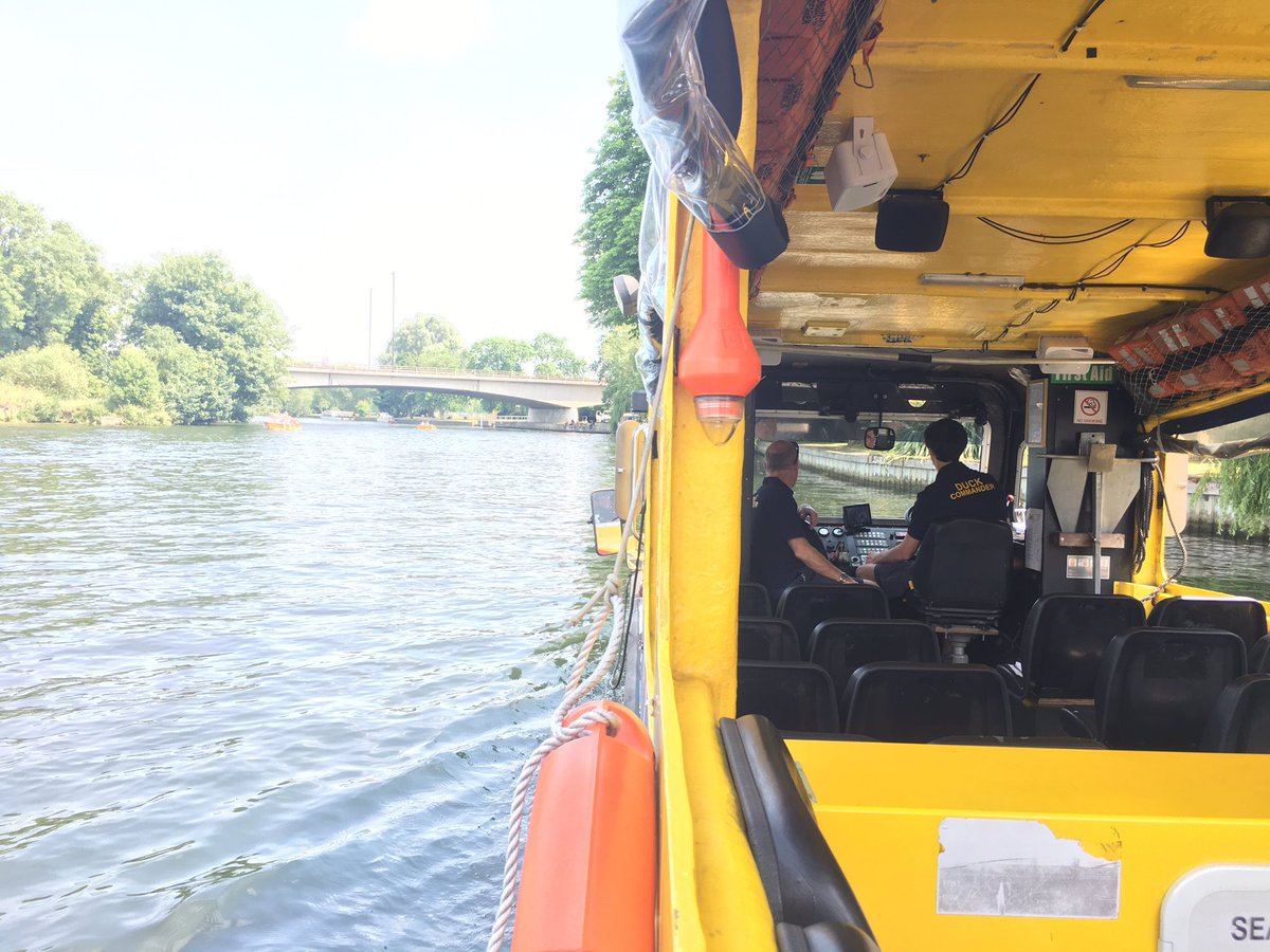 WindsorDuckTour's tweet photo. It's a lovely day for some staff training. Normal tours from 15:50 today #Ducksafety #Watersafety #Thames https://t.co/dI7f1sQHkC
