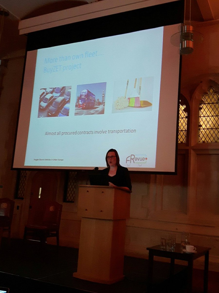 FREVUE_project's tweet photo. #FREVUEConf: local authorities have a role to play in the electrification of freight: procurement, charging infra, access restriction... https://t.co/XBklrp6TkV