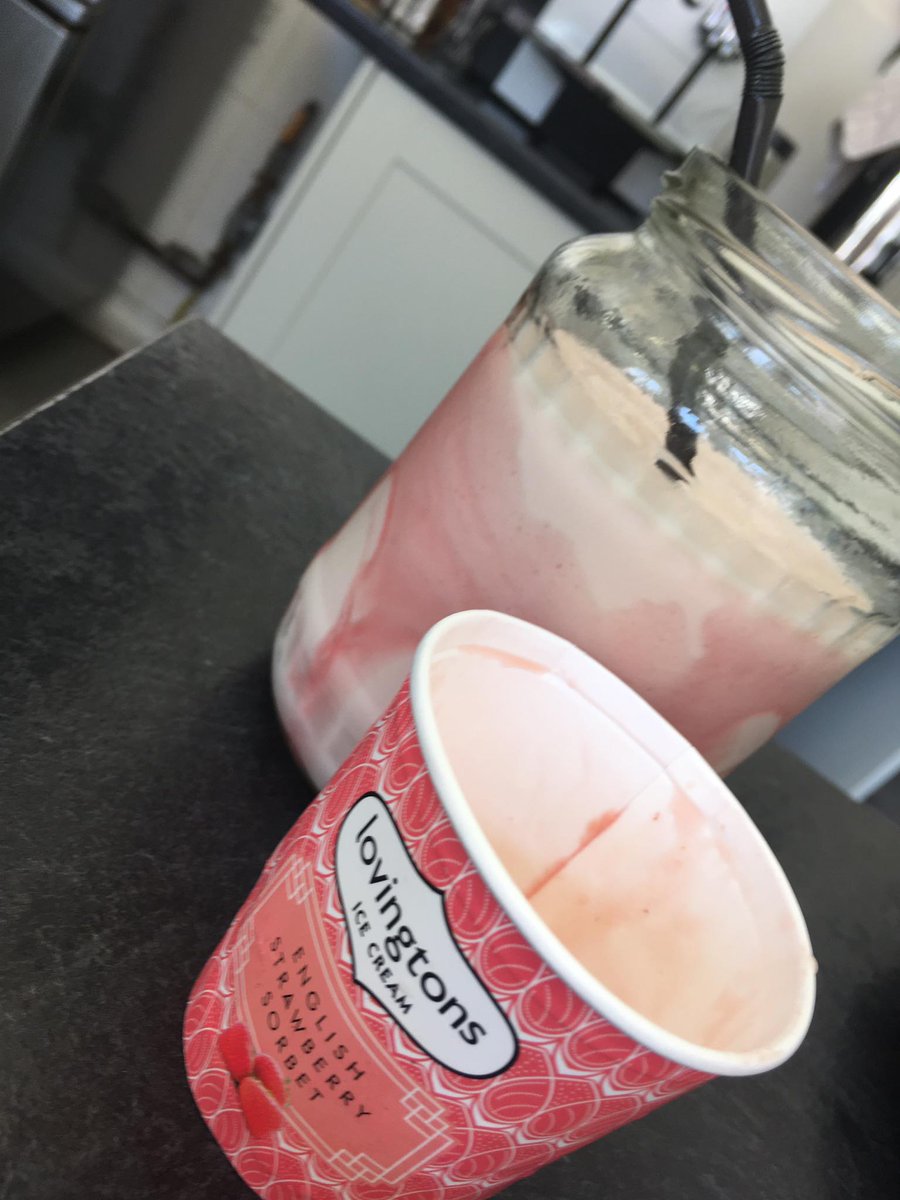 Introducing our dairy free strawberry milkshake!  Made with <a href="/Lovingtons_ice/">Lovingtons Ice Cream</a> strawberry sorbet!  #DairyFree #summer #sun