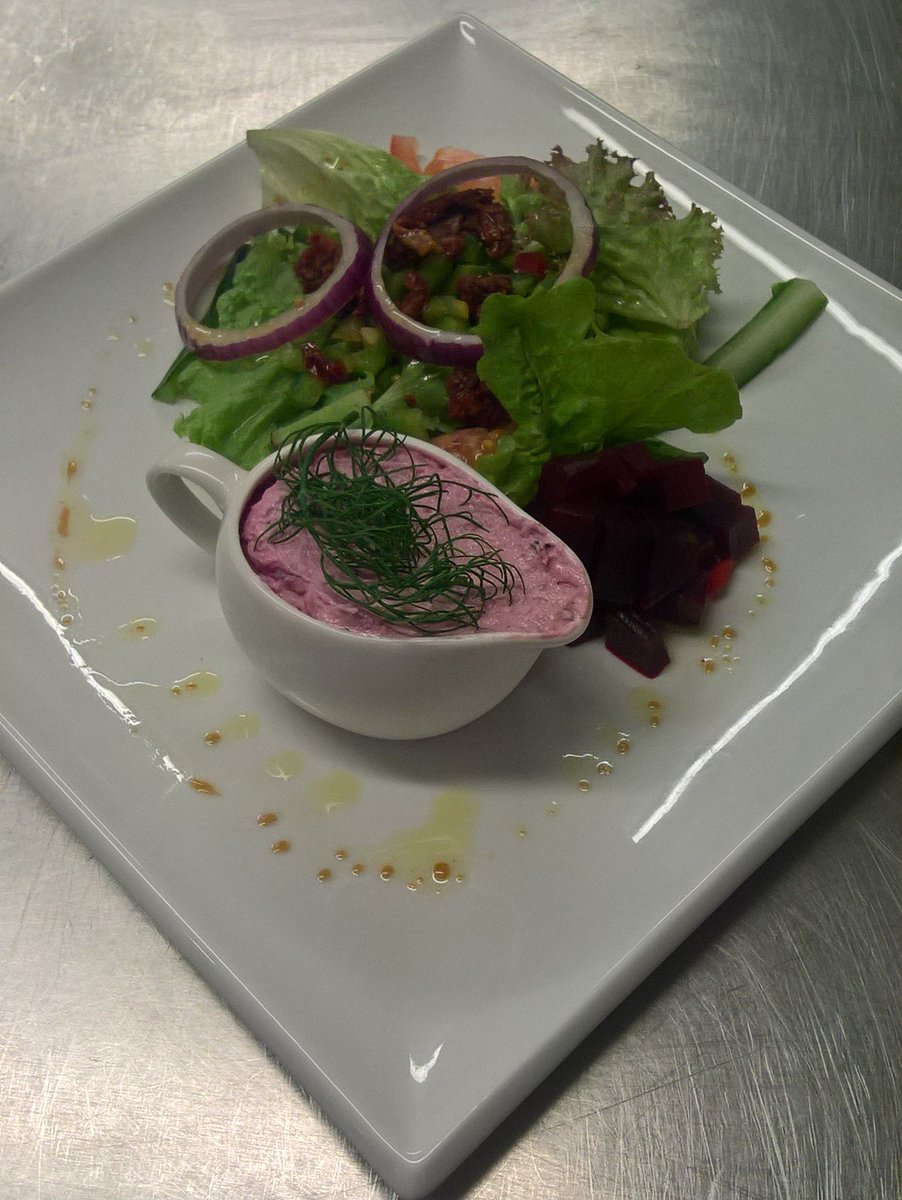 RuskinCafe's tweet photo. Peppered Mackerel, beetroot, horseradish, lemon and dill pate. #summerspecials https://t.co/VpU47VJbGW