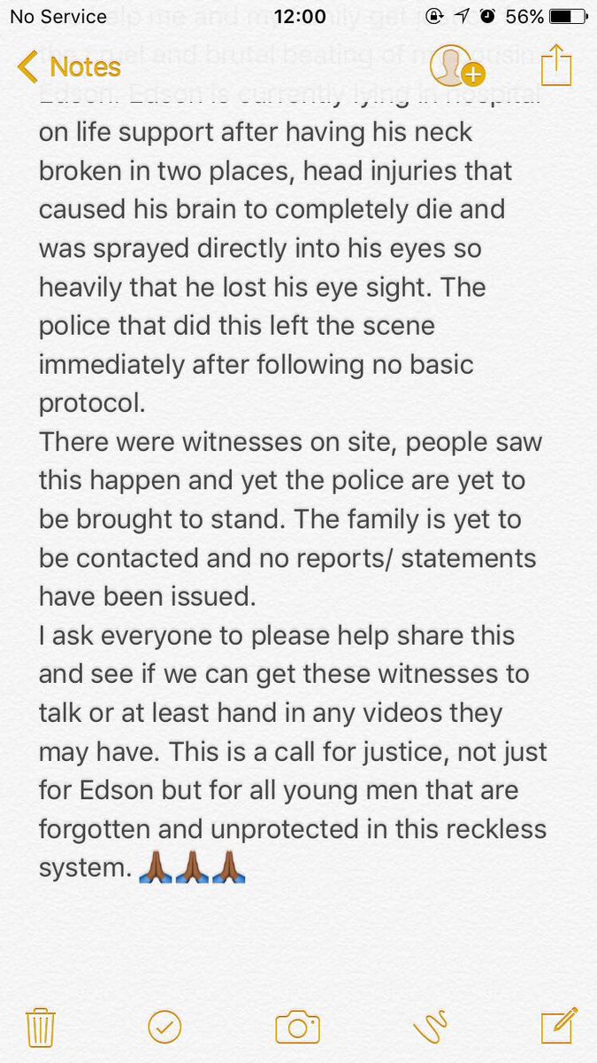 MsLou_x's tweet photo. My family is FIGHTING for his life please retweet and share this all over social media #JusticeforEdson https://t.co/3Cj5SDhxx5