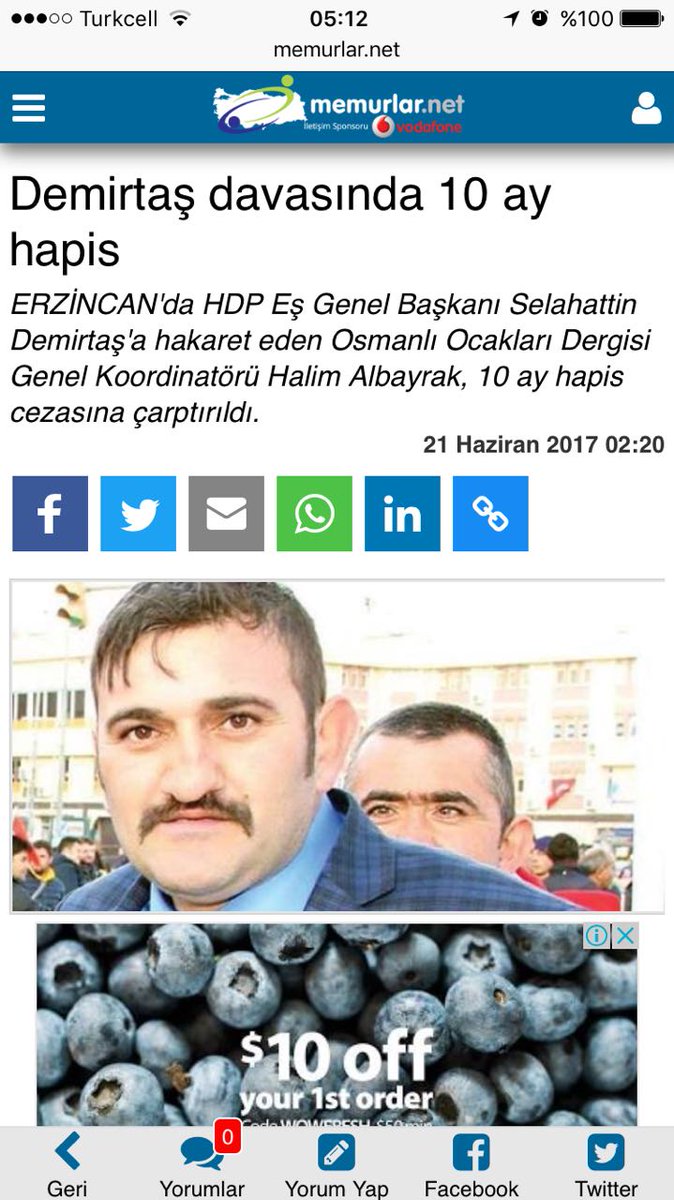 HalimAlbayrak's tweet photo. selahattin demirtaşa vatan haini dediğim için 10 ay hapis osmanlı gençlik ocakları genel başkanı halim albayrak. https://t.co/wYtC47exv1