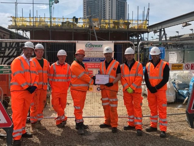 FMConwayltd's tweet photo. Well done to our rail team working with @TfL at Lillie Bridge– they’ve won a #QualityBenchmark award for consistent quality on site https://t.co/vTSP5OAMa6