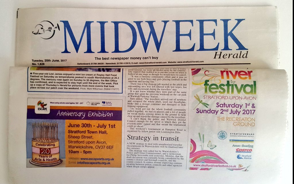 Escape_Changing's tweet image. Front page on the Midweek! @HeraldNewspaper @Escape_Arts @river_festival @HeraldArts
